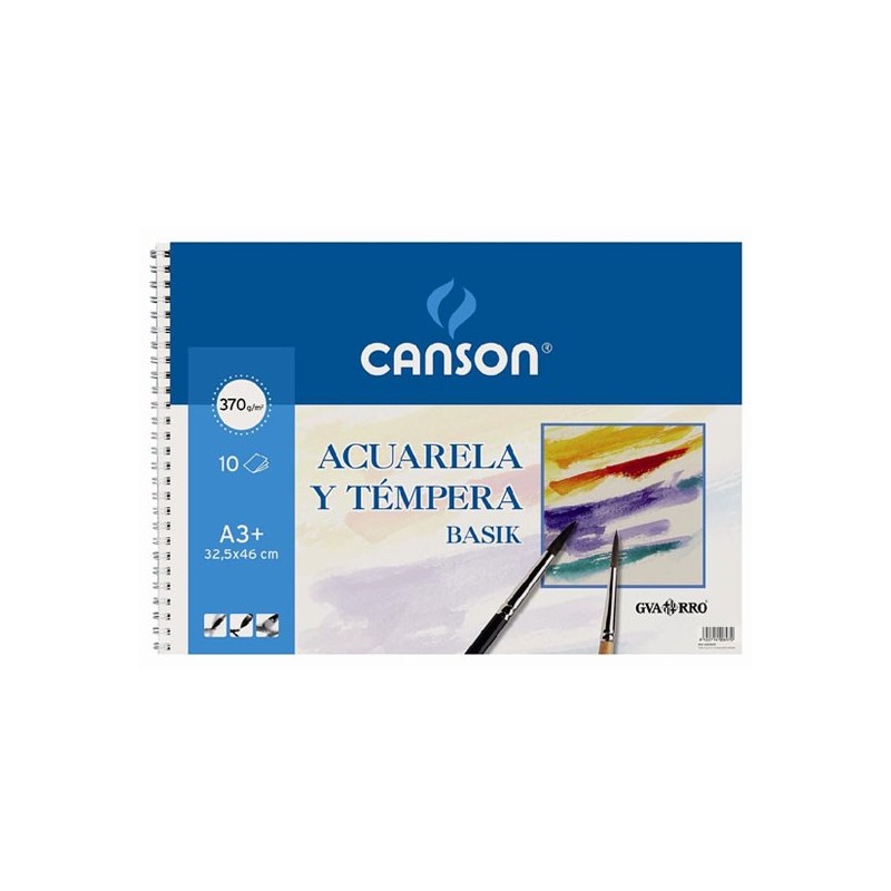 Basik Acuarela, Block 10 h., 370 gr., 32.5x46 cm. DESCATALOGADO