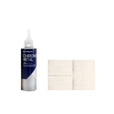 Material Bellas Artes - Pintura - Acrílico La Pajarita 02 Plata (Metalizado)  Chroma color (200 ml.) | totenart.com