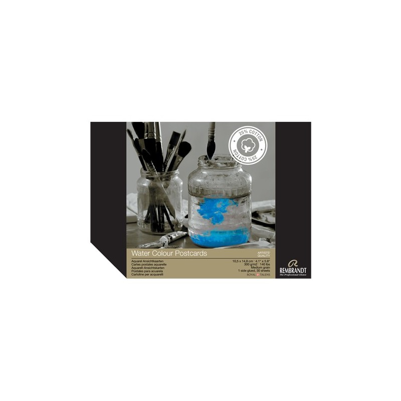 Material Bellas Artes – pintura-y-dibujo - Bloc Postales Acuarela Rembrandt 300 gr, 10,5x14,8, 30 hojas, grano medio | totenart.