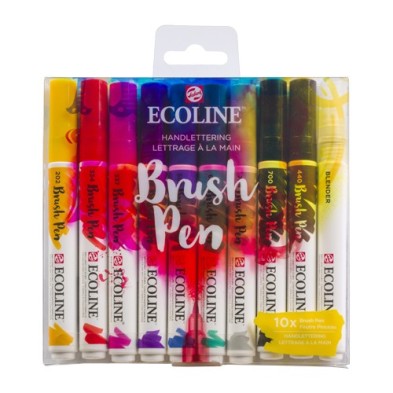 Material Bellas Artes - Pintura - Estuche Acuarela ROTULADOR Ecoline Brush Pen 10 ud SET LETTERING | totenart.com