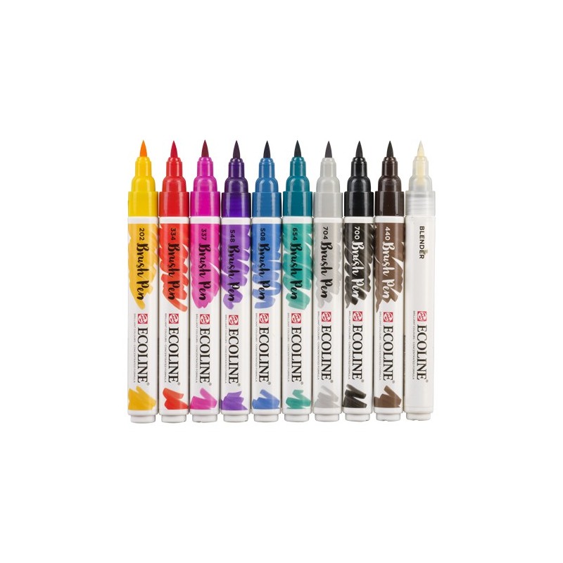 Material Bellas Artes - Pintura - Estuche Acuarela ROTULADOR Ecoline Brush Pen 10 ud SET LETTERING | totenart.com