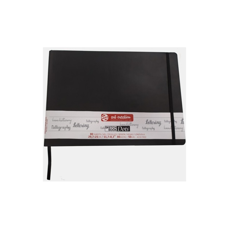 Material Bellas Artes - dibujo - Bloc ArtCreation punteado, 29,7x21, banda elastica, 80 h, 80 gr. | totenart.com