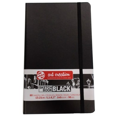 Material Bellas Artes - dibujo - Bloc ArtCreation hojas negras, 13x21, banda elastica, 80 h, 140 gr. | totenart.com