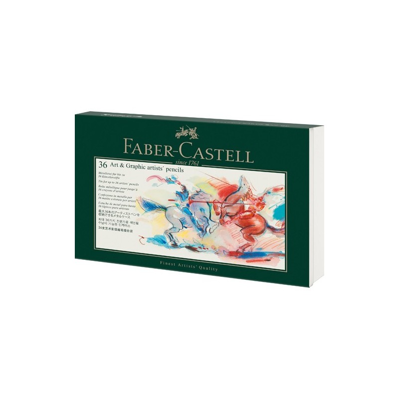 Material Bellas Artes – pintura-y-dibujo - Estuche de metal vacío para 36 lápices Faber Castell | totenart.com