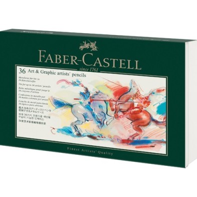 Material Bellas Artes – pintura-y-dibujo - Estuche de metal vacío para 36 lápices Faber Castell | totenart.com