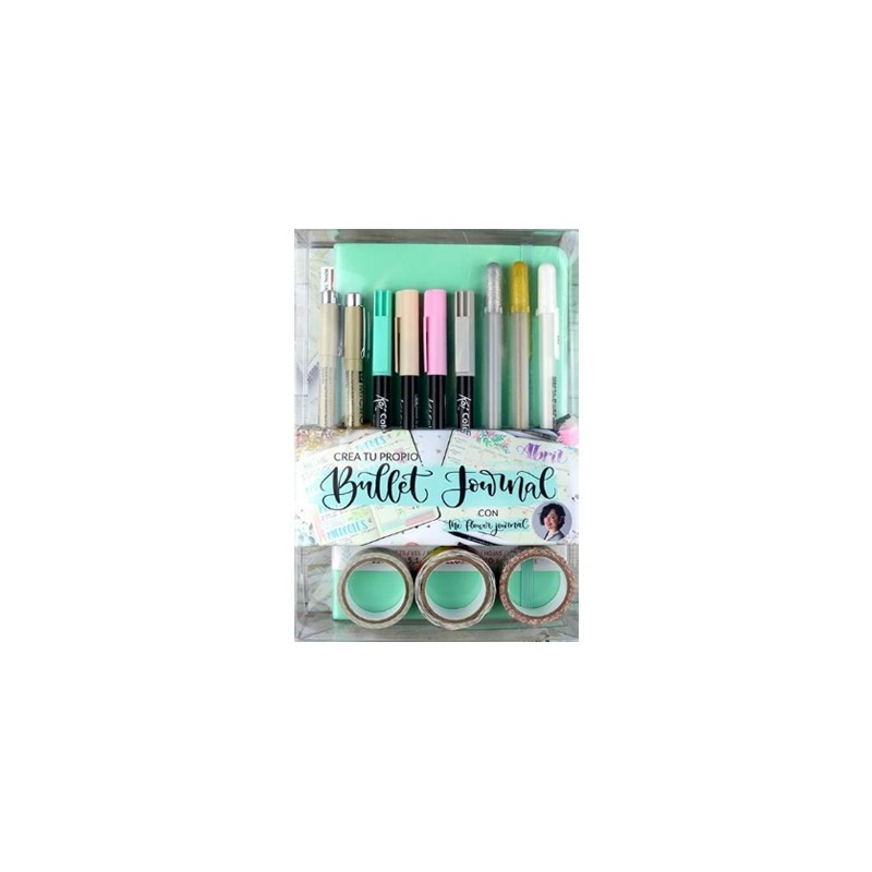 Material Bellas Artes – pintura-y-dibujo - Set crea tu diario Turquesa Pastel, Bullet Journal | totenart.com