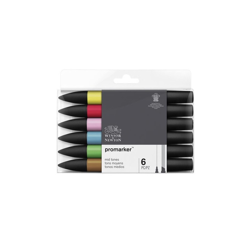Material Bellas Artes - Pintura - Rotuladores Promarker Set 6 tonos medios | totenart.com