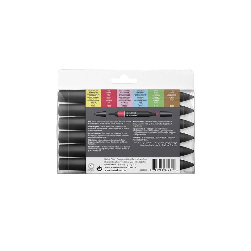 Material Bellas Artes - Pintura - Rotuladores Promarker Set 6 tonos medios | totenart.com