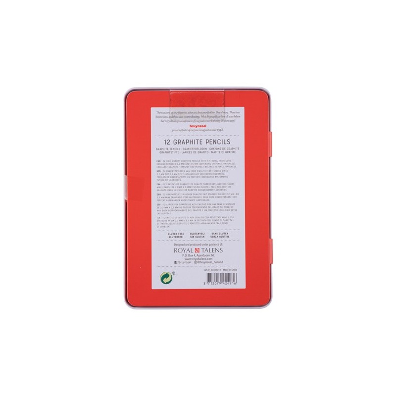Material Bellas Artes - Pintura - Caja 12 lápices Grafito Bruynzeel | totenart.com
