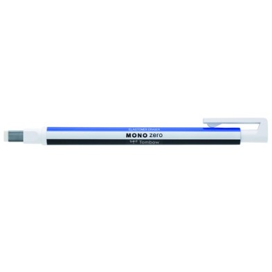 Material Bellas Artes - Pintura - Tombow MONO ZERO Borrador de precisión, punta rectangular 2,5 x 5 mm. Cuerpo blaco/azul/negro 