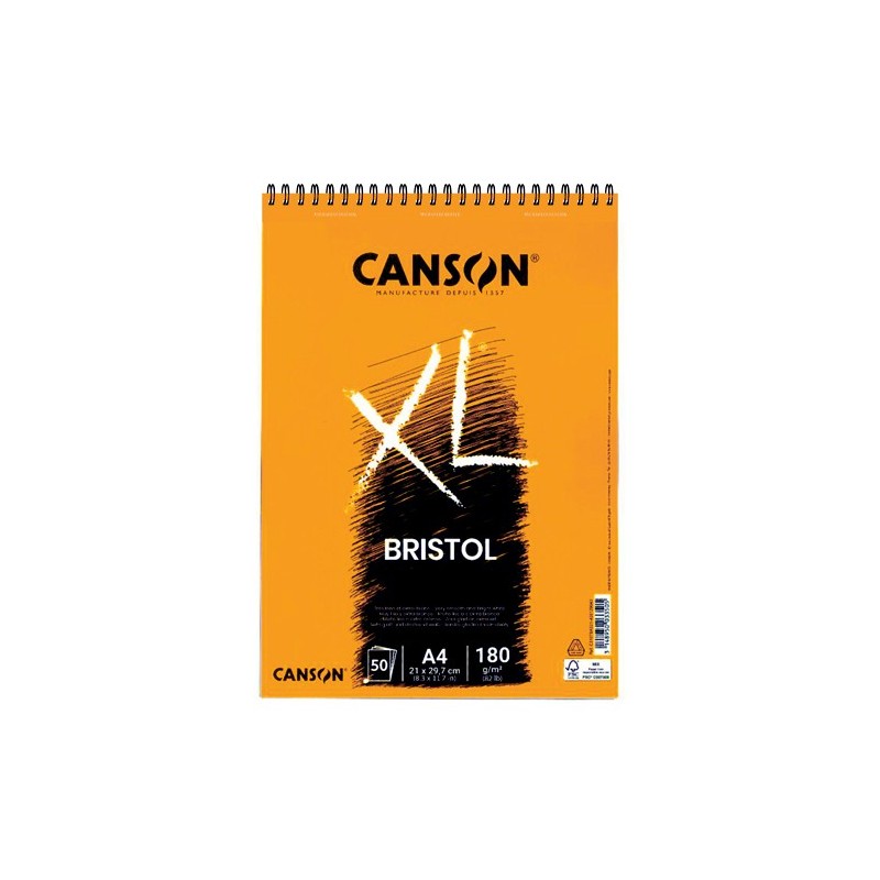 Material Bellas Artes – pintura-y-dibujo - Bloc XL Bristol Ilustración Canson, 50 hojas, 180 gr., A4 (anillas) | totenart.com