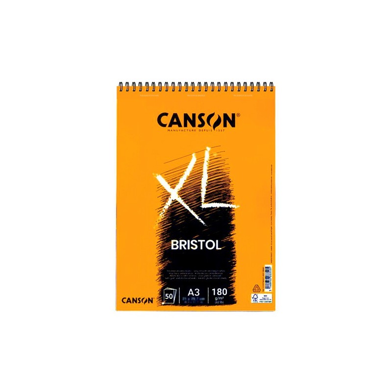 Material Bellas Artes – pintura-y-dibujo - Bloc XL Bristol Ilustración Canson, 50 hojas, 180 gr., A3 (anillas) | totenart.com