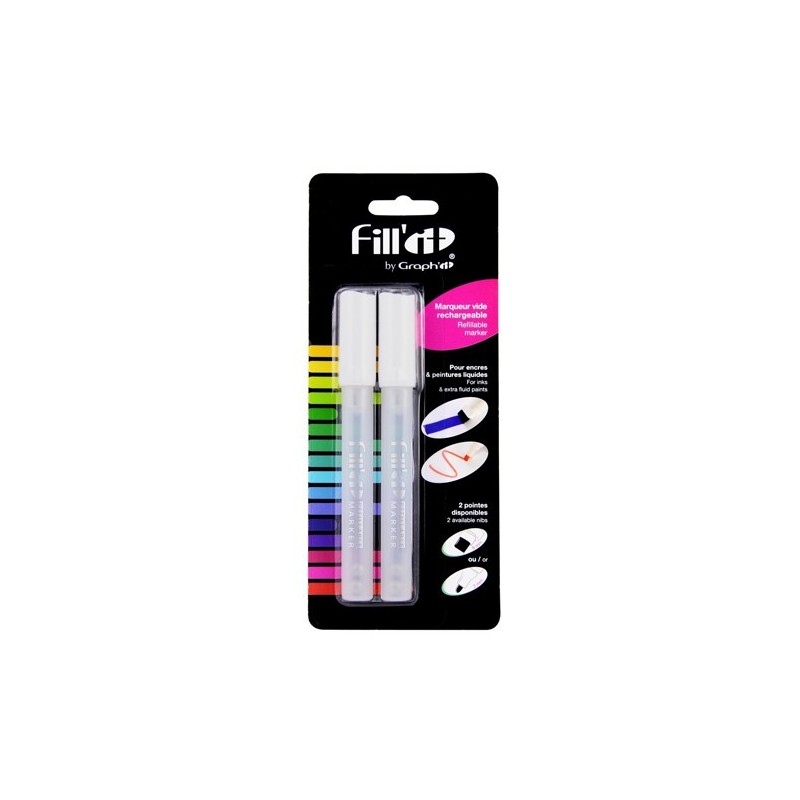 Material Bellas Artes - Pintura - set 2 rotuladores vacíos rellenables Fill\'it, Graph\'it ** | totenart.com