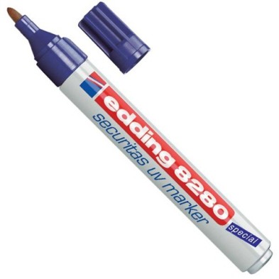 Material Bellas Artes - Pintura - Rotulador permanente Edding 8280 invisible con tinta UV 1,5-3mm. | totenart.com