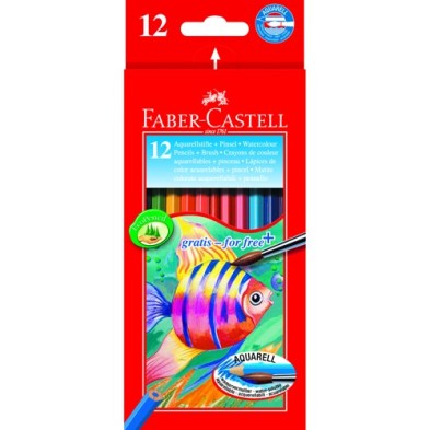 Material Bellas Artes – pintura-y-dibujo - Estuche 12 lapices acuarelables Faber Castell | totenart.com