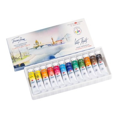 Material Bellas Artes - Pintura - Set acuarela 12 tubos acuarela 10 ml, White Nights | totenart.com