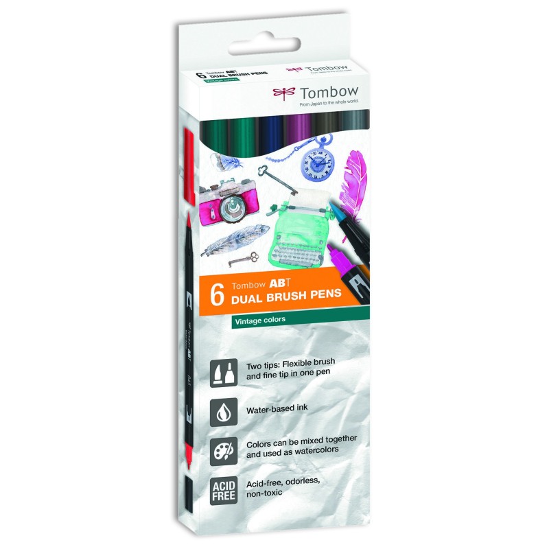 Material Bellas Artes-Dibujo-Rotulador Tombow Peach doble punta pincel 