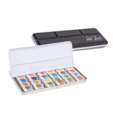 Material Bellas Artes - Pintura - Set acuarela 24 godets, estuche de metal, White Nights | totenart.com