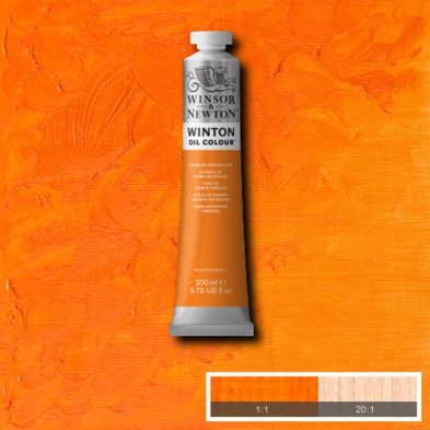 Material Bellas Artes - Pintura - Óleo Winsor & Newton Winton color tono naranja cadmio (200 ml) | totenart.com