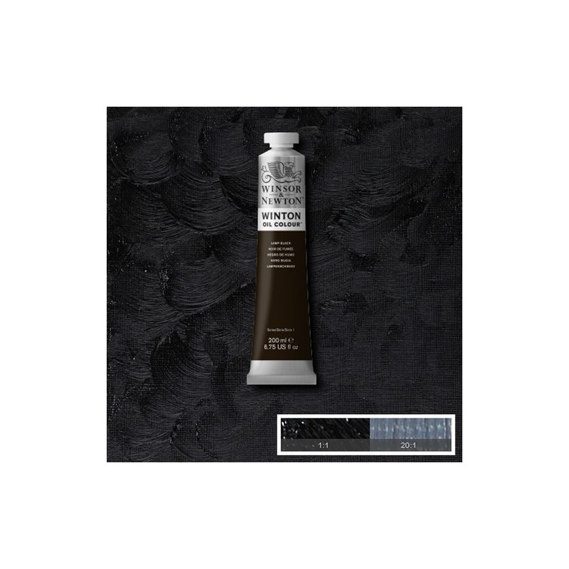 Material Bellas Artes - Pintura - Óleo Winsor & Newton Winton color Negro de Humo (200 ml) | totenart.com