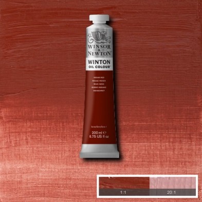 Material Bellas Artes - Pintura - Óleo Winsor & Newton Winton color Rojo Indio (200 ml) | totenart.com