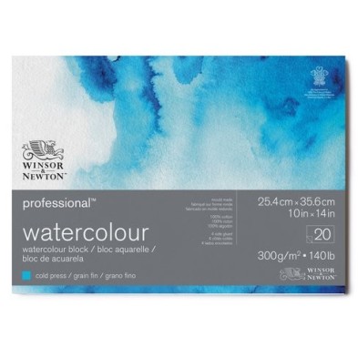 Material Bellas Artes – pintura-y-dibujo - Bloc acuarela, 20 h, grano fino, 300 g, 25,4 x 35,6 cm, Winsor&Newton | totenart.com