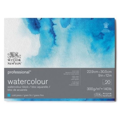 Material Bellas Artes – pintura-y-dibujo - Bloc acuarela, 20 h, grano fino, 300 g, 22,9 x 30,5 cm, Winsor&Newton | totenart.com