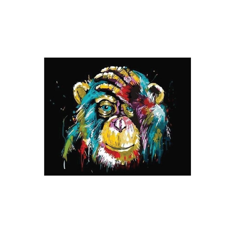 Material Bellas Artes - Pintura - Pintar por números kit cuadro \"Babuino Pop Art\", 40x50cm, Figured\'Art | totenart.com