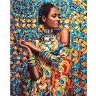 Material Bellas Artes - Pintura - Pintar por números kit cuadro \"Mujer en ropa tradicional\", 40x50cm, Figured\'Art | totenart.