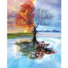 Material Bellas Artes - Pintura - Pintar por números kit cuadro \"Árbol 4 estaciones\", 40x50cm, Figured\'Art | totenart.com