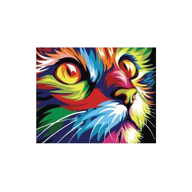Material Bellas Artes - Pintura - Pintar por números kit cuadro \"Felino Pop Art\", 40x50cm, Figured\'Art | totenart.com