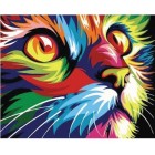 Material Bellas Artes - Pintura - Pintar por números kit cuadro \"Felino Pop Art\", 40x50cm, Figured\'Art | totenart.com