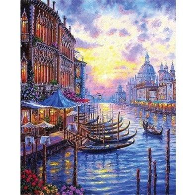 Material Bellas Artes - Pintura - Pintar por números kit cuadro \"El Gran Canal de Venecia\", 40x50cm, Figured\'Art | totenart.c