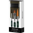 Material Bellas Artes - Pintura - Set 3 pinceles para acuarela de viaje Escoda con estuche verde | totenart.com