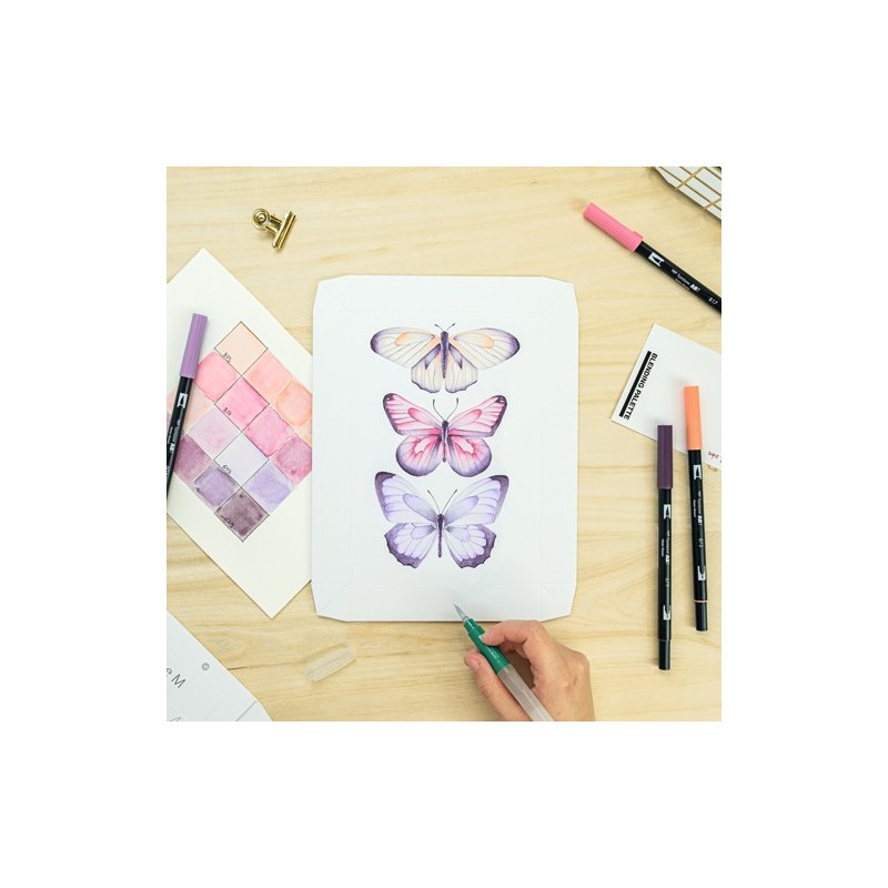 Material Bellas Artes - Pintura - Set de lienzos para acuarela Tombow, Mariposas Elegantes | totenart.com