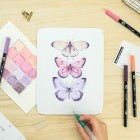 Material Bellas Artes - Pintura - Set de lienzos para acuarela Tombow, Mariposas Elegantes | totenart.com