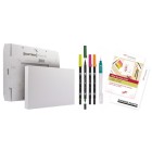 Material Bellas Artes - Pintura - Set de lienzos para acuarela Tombow, Letras florales | totenart.com