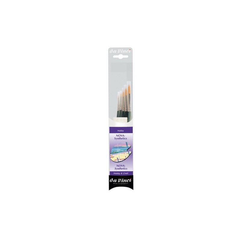 Material Bellas Artes - Pintura - Set 5 pinceles sintéticos de mango corto para acuarela Nova, Da Vinci | totenart.com