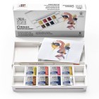 Material Bellas Artes - Pintura - Caja acuarelas de bolsillo Winsor and Newton Cotman, 8 1/2 godets (capacidad 12) y pincel, Ret