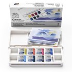 Material Bellas Artes - Pintura - Caja acuarelas de bolsillo Winsor and Newton Cotman, 8 1/2 godets (capacidad 12) y pincel, Cie
