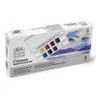 Material Bellas Artes - Pintura - Caja acuarelas de bolsillo Winsor and Newton Cotman, 8 1/2 godets (capacidad 12) y pincel, Cie