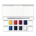 Material Bellas Artes - Pintura - Caja acuarelas de bolsillo Winsor and Newton Cotman, 8 1/2 godets (capacidad 12) y pincel, Cie