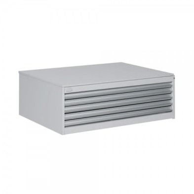 Material Bellas Artes - Maquinaria - Archivador Horizontal 5 cajones Melamina Gris, A0 PLUS | totenart.com