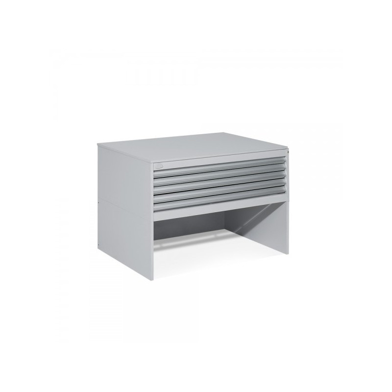 Material Bellas Artes - Maquinaria - Archivador Horizontal 5 cajones Melamina Gris, A0 PLUS, CON SOPORTE | totenart.com