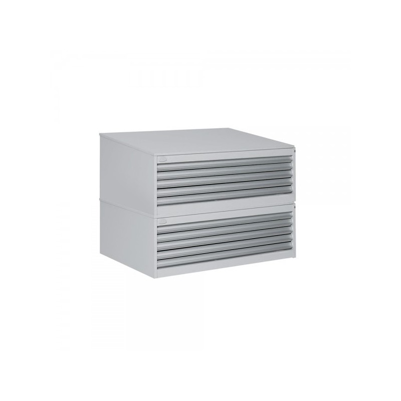 Material Bellas Artes - Maquinaria - Archivador Horizontal 10 cajones Melamina Gris, A0 PLUS | totenart.com