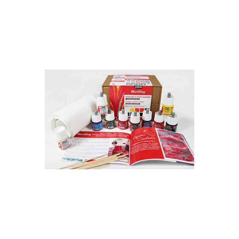 Material Bellas Artes - Pintura - Cofre Colección Marbling 10x45 ml. Pebeo | totenart.com