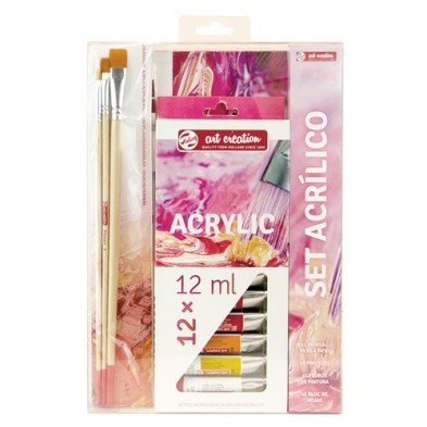 Material Bellas Artes - Pintura - Set Bellas Artes Acrílico Art Creation 12 colores (12 ml) + 3 pinceles + Bloc | totenart.com