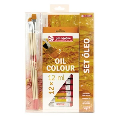 Material Bellas Artes - Pintura - Set Bellas Artes Óleo Art Creation 12 colores (12 ml) + 3 pinceles + Bloc | totenart.com