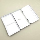 Material Bellas Artes - Pintura - Caja acuarela de metal para 12 godets (24 medios godets), VACÍA, sin riel, Negro, White Nights