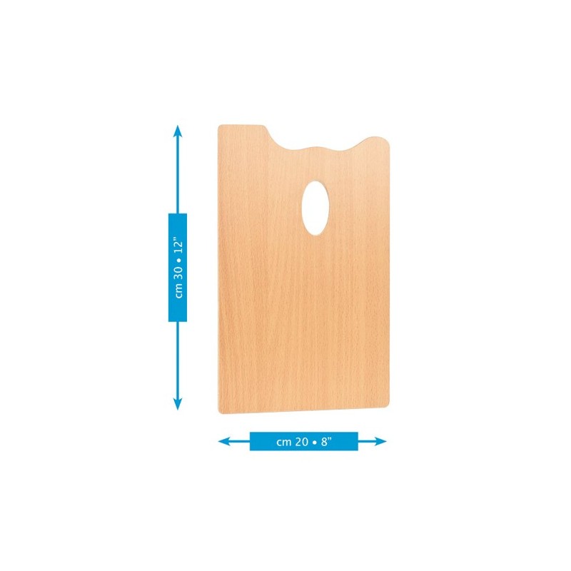 Material Bellas Artes - Pintura - Paleta rectangular de madera Mabef, 20x30 cm. | totenart.com